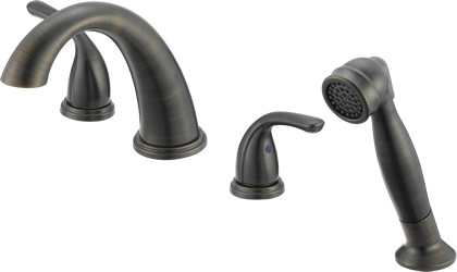 Two Handle Roman Tub Faucet with Spray P26202S-10 Oil Rubbed Bronze