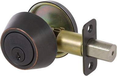 Deadbolt Single Cylinder Edged Bronze