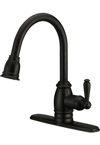 Single Handle Widespread Kitchen Faucet with Spray P32102S-10 Oil Rubbed Bronze
