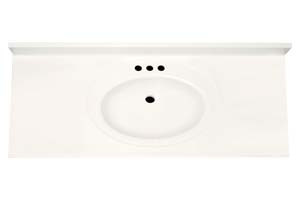 22" Cultured Marble Vanity Tops - Solid White