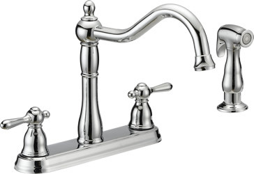 8" Two Handle Kitchen Faucet with Spray P32282S Chrome