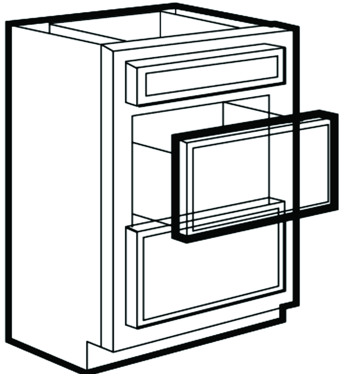 Savannah Harvest Glaze Drawer Base Cabinet 24-3