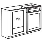 Base Blind Corner Kitchen Cabinet - Unfinished Shaker UNFBBC39-42