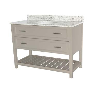 Contemporary Vanity 48 Inch - Sorento Style in Cobblestone Gray