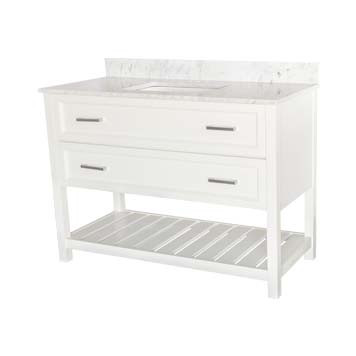 Contemporary Vanity 48 Inch - Sorento Style in White