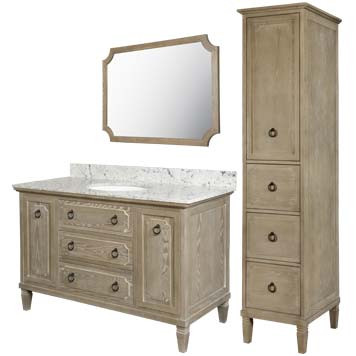 Ann Furniture Vanity with Mirror and Linen Cabinet