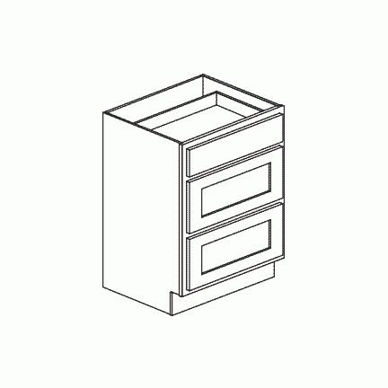 Bathroom Vanity Drawer Base, 18 Inch Depth - Appalachian Oak AOVDB1218-3