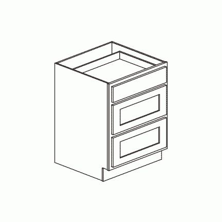 Bathroom Vanity Drawer Base - Shaker White SWVDB1221-3