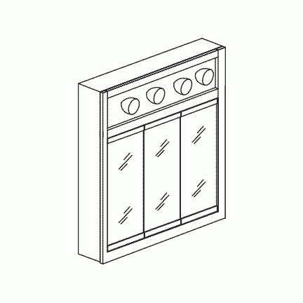 Bathroom Vanity Medicine Cabinet With Lights, 30 Inch - Appalachian Oak AOMC3030L