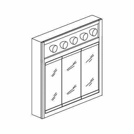 Bathroom Vanity Medicine Cabinet With Lights, 36 Inch - Appalachian Oak AOMC3630L