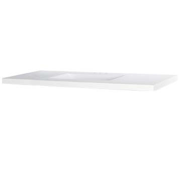 49" Wave Bowl Cultured Marble Vanity Top - White, 22" Depth