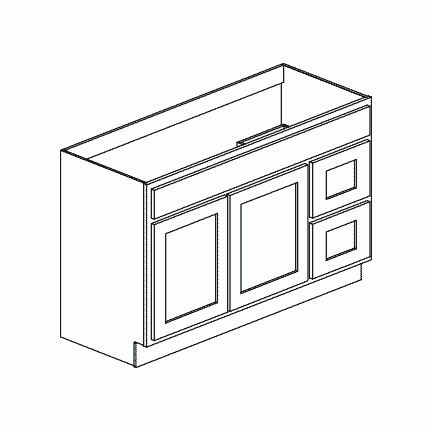 Bathroom Vanity with Drawers 36 Inch, 18 Inch Depth - Unfinished Shaker UNFV3618D