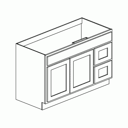 42 in. Sink & Drawer Bathroom Vanity Base Cabinet in Unfinished Poplar |  Shaker Style