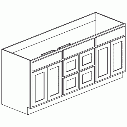 Bathroom Vanity with Drawers 72" - Savannah Harvest Glaze SHGV7221D