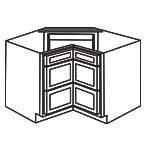 Drawer Base Corner Cabinet - Unfinished Shaker UNFCDB36-3