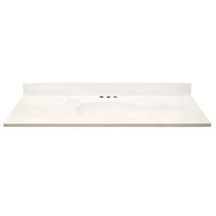 49" Single Bowl Cultured Marble Vanity Top - Solid White, 19" Depth