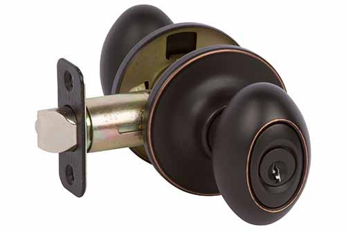 Entrance Door Knob - Carlyle Edged Bronze