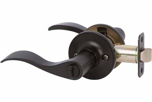 Locking Privacy Door Lever - Bennett Black