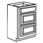 Drawer Base Cabinet 15 Inch - Appalachian Oak AODB15-3