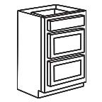 Drawer Base Cabinet 12 Inch - Shaker Espresso SEDB12-3