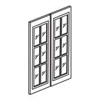 Glass Door Set for 2442 Wall Cabinet - Antique White AWW2442GD 