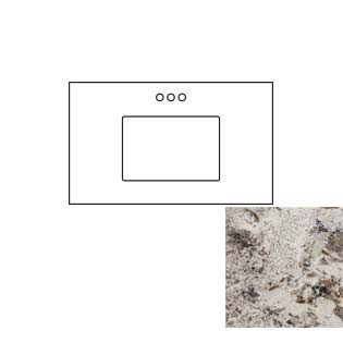 37x22 Bianco Venato Granite Top - Single Bowl