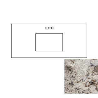 49x22 Bianco Venato Granite Top - Single Bowl