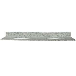 61x22 Mission White Granite Top - Double Bowl