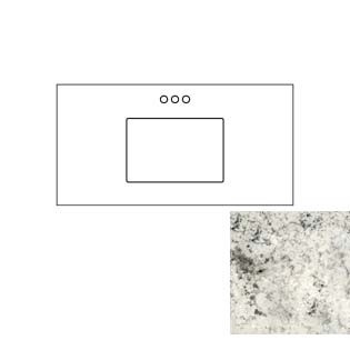 43x22 White Diamond Granite Top - Single Bowl