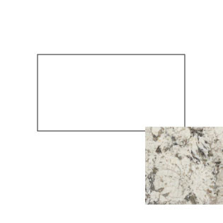 49x22 White Diamond Granite Top with No Cut Out 