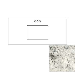 49x22 White Diamond Granite Top - Single Bowl
