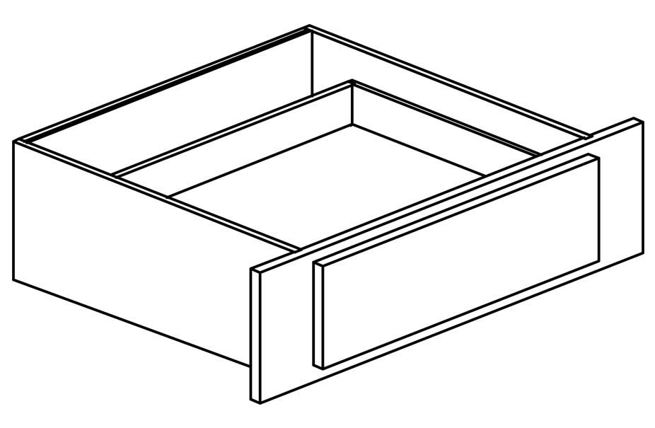 Knee Drawer - Unfinished Shaker UNFKD36