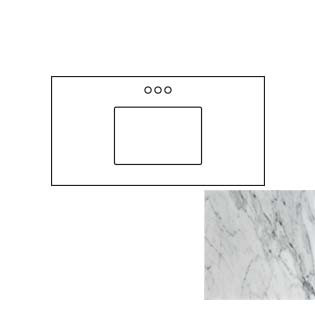 43x22 Carrara White Marble Vanity Top - Single Bowl