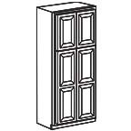 Wide Pantry Cabinet 90 Inch - Charleston Coffee Glaze CCGWP2490 