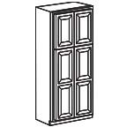 Wide Pantry Cabinet 90 Inch - Charleston Coffee Glaze CCGWP2490 