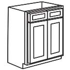 Sink Base Cabinet 33 Inch - Shaker Gray SGSB33