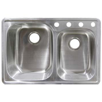 Stainless Steel Sinks 60 40 Double Bowl Top Mount Sinks 22