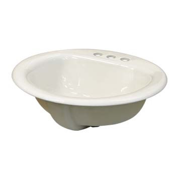 Vitreous China Sink Bowl - Ares Top Mount in White - 311000