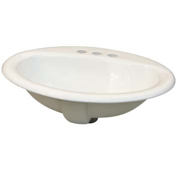 Vitreous China Sink Bowl - Gaia Top Mount in White - 39000