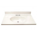 19" Cultured Marble Vanity Tops - Solid White