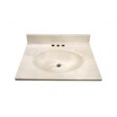 19" Cultured Marble Vanity Tops - White Swirl on White