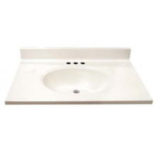 19" Cultured Marble Vanity Tops - Solid White