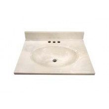 19" Cultured Marble Vanity Tops - White Swirl on White