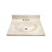 19" Cultured Marble Vanity Tops - White Swirl on White