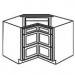Drawer Base Corner Cabinet - Unfinished Shaker UNFCDB36-3