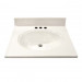17" Single Bowl Cultured Marble Vanity Top - Solid White, 19" Depth