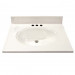 25" Single Bowl Cultured Marble Vanity Top - Solid White, 19" Depth