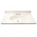 31" Single Bowl Cultured Marble Vanity Top - Solid White, 19" Depth