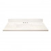 37" Single Bowl Cultured Marble Vanity Top - Solid White, 19" Depth