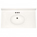 37" Single Bowl Cultured Marble Vanity Top - Solid White, 22" Depth